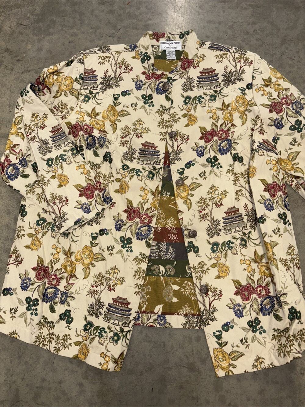 Vintage Erin London Petites Embroidered Japanese Inspired Jacket Size 20W New